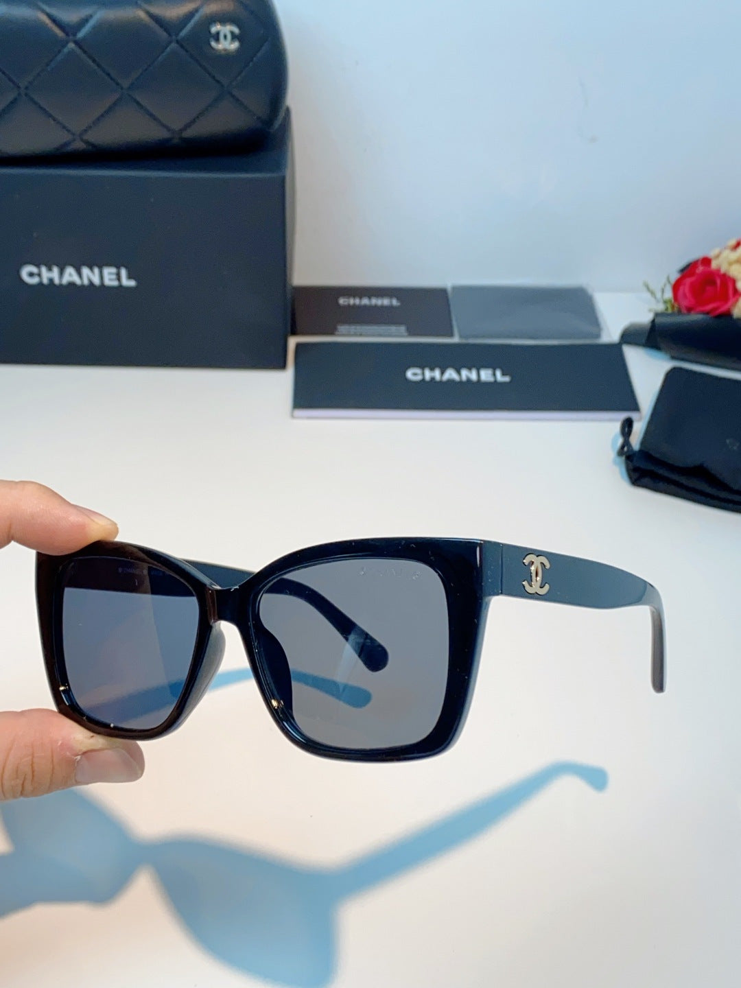 Chanel Polarized Square Gray Lens Sunglasses for Men & Women - detail image 6