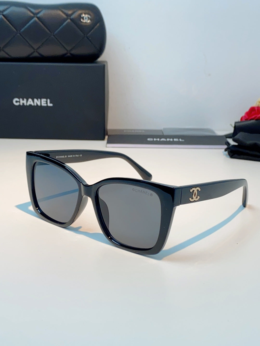 Chanel Polarized Square Gray Lens Sunglasses for Men & Women