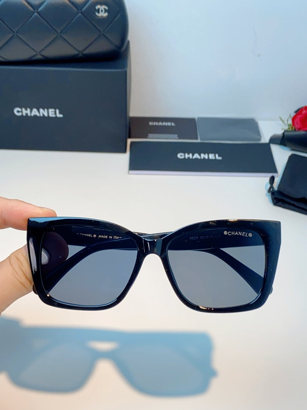 Chanel Polarized Square Gray Lens Sunglasses for Men & Women - detail image 4