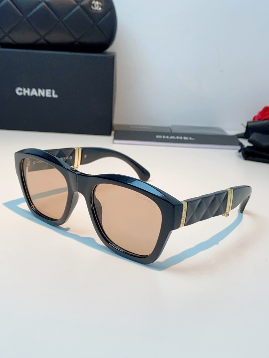 Chanel Folding Fashion Gold Lens Sunglasses for Men & Women