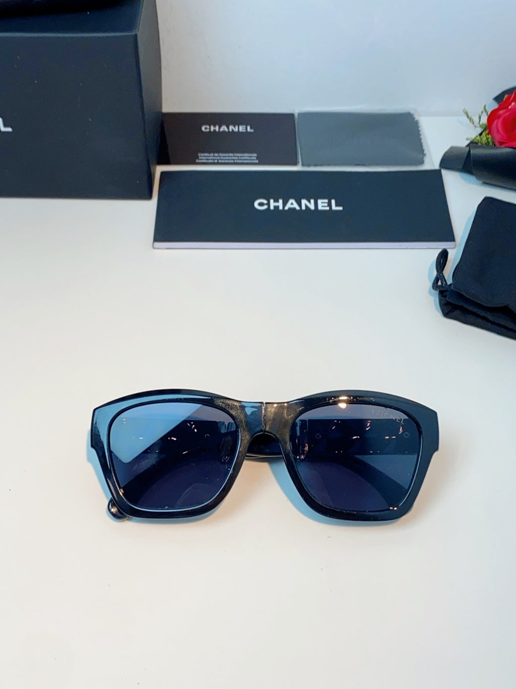 Chanel Folding Fashion Blue Lens Sunglasses for Men & Women - detail image 8