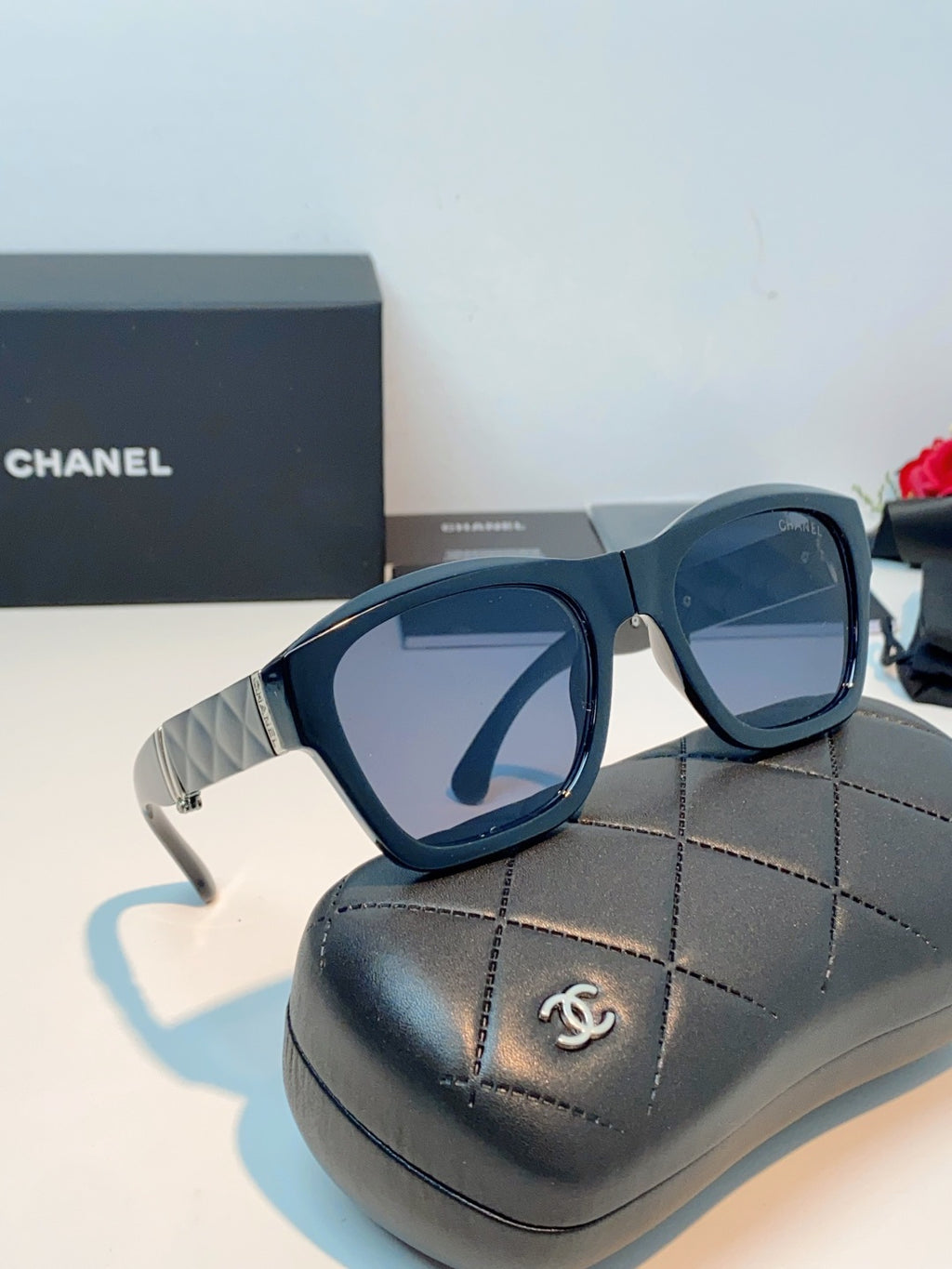 Chanel Folding Fashion Blue Lens Sunglasses for Men & Women - detail image 9