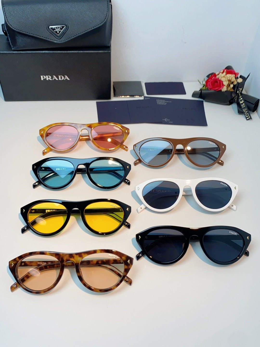 Prada Cat-Eye Gold Lens Sunglasses for Men & Women - detail image 12