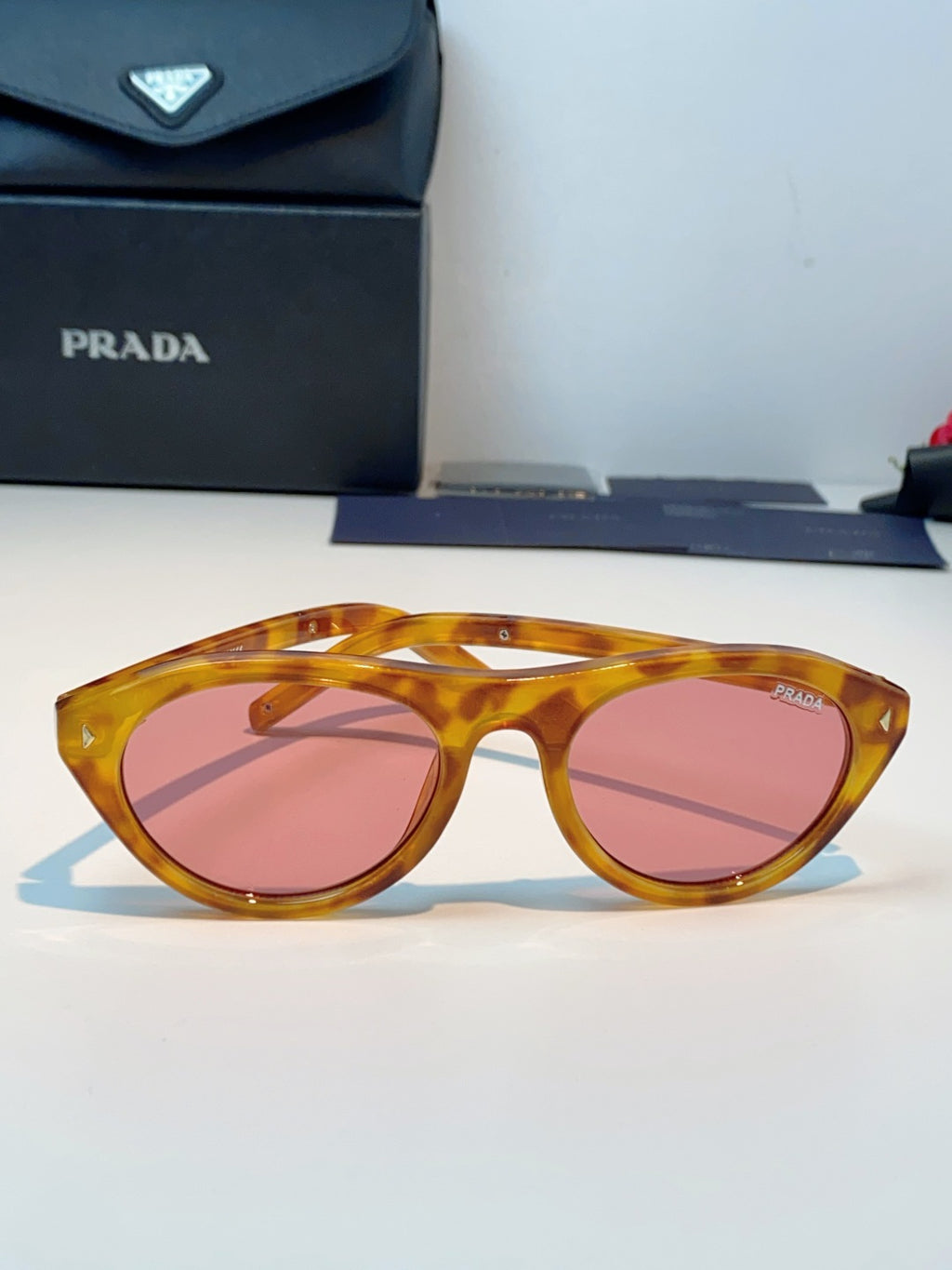 Prada Cat-Eye Orange Lens Sunglasses for Men & Women - detail image 2