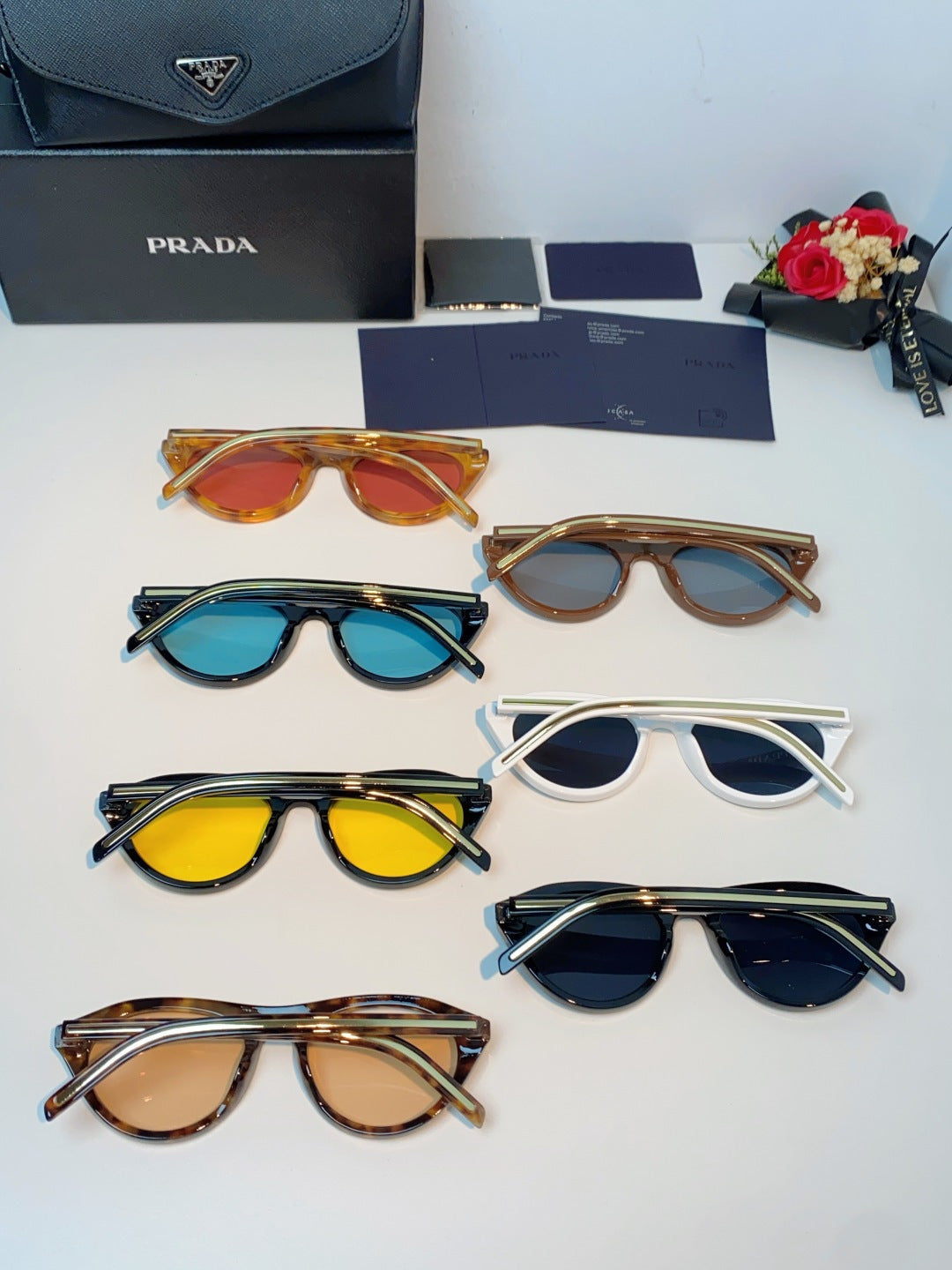 Prada Cat-Eye Orange Lens Sunglasses for Men & Women - detail image 11