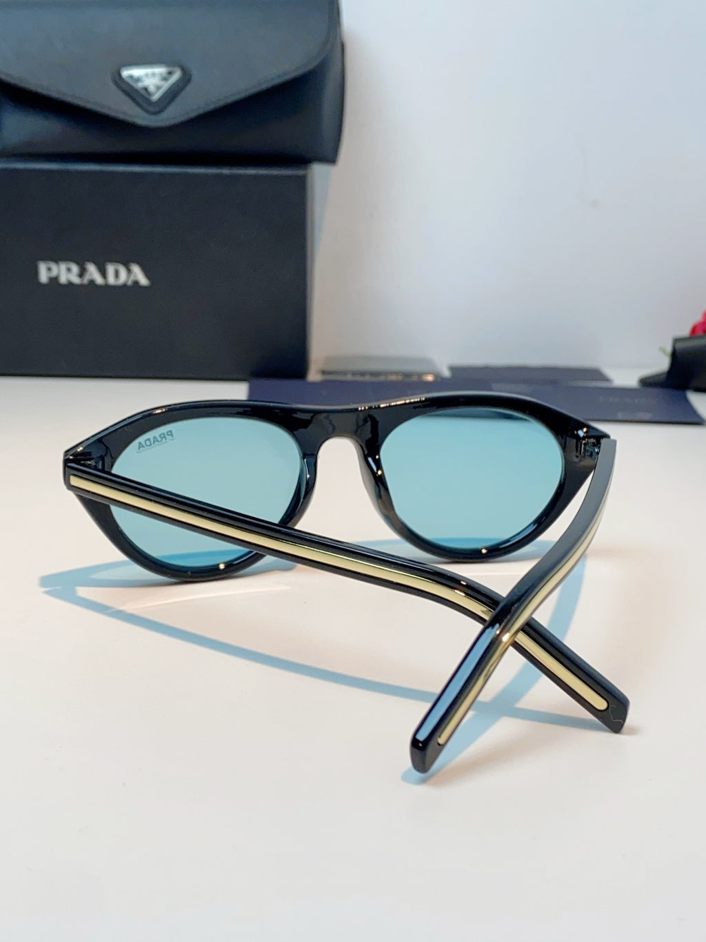 Prada Cat-Eye Blue Lens Sunglasses for Men & Women - 132501 - detail image 3