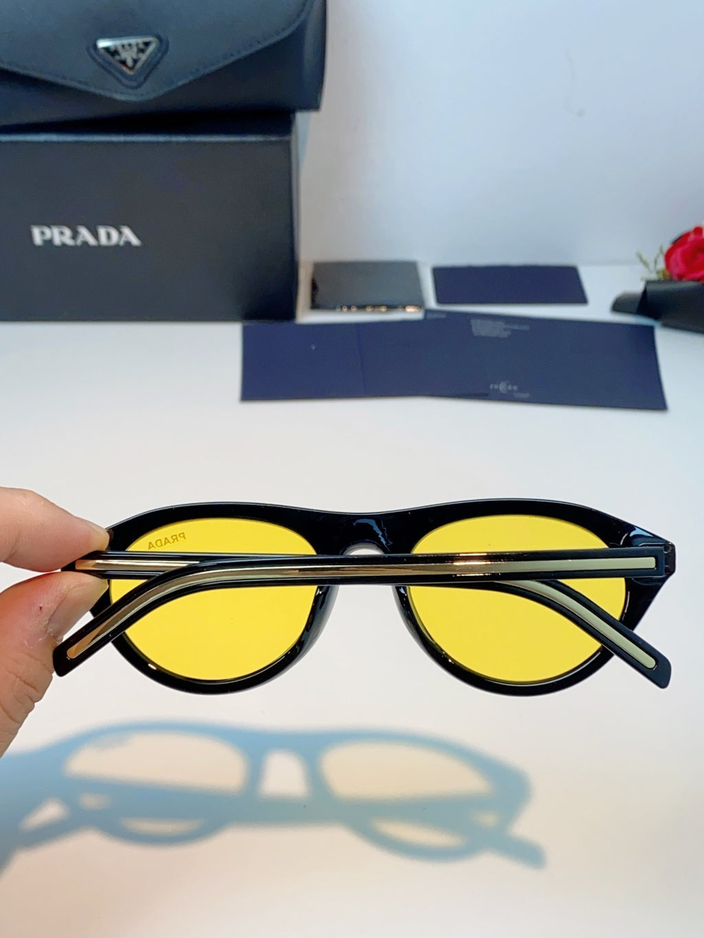 Prada Cat-Eye Black Lens Sunglasses for Men & Women - 132502 - detail image 5