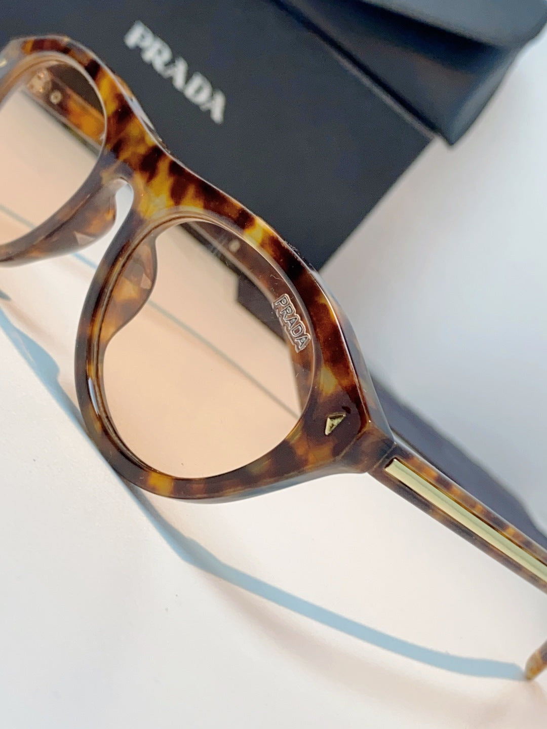 Prada Cat-Eye Gold Lens Sunglasses for Men & Women - detail image 7