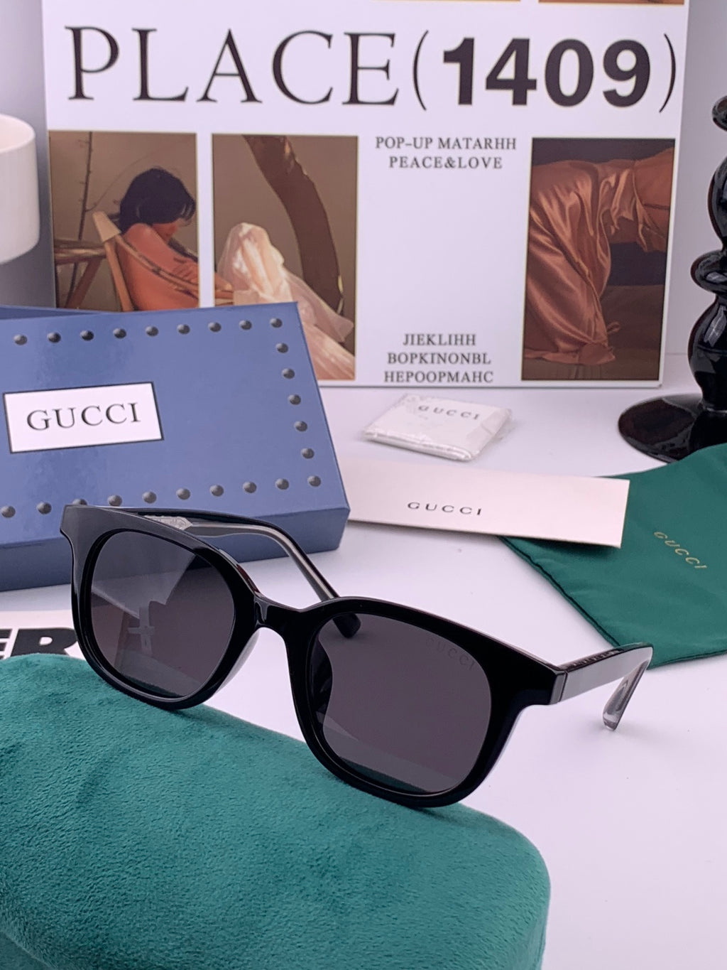 Gucci G5990 Polarized Square Gold Lens Sunglasses for Men & Women - 132294 - detail image 4