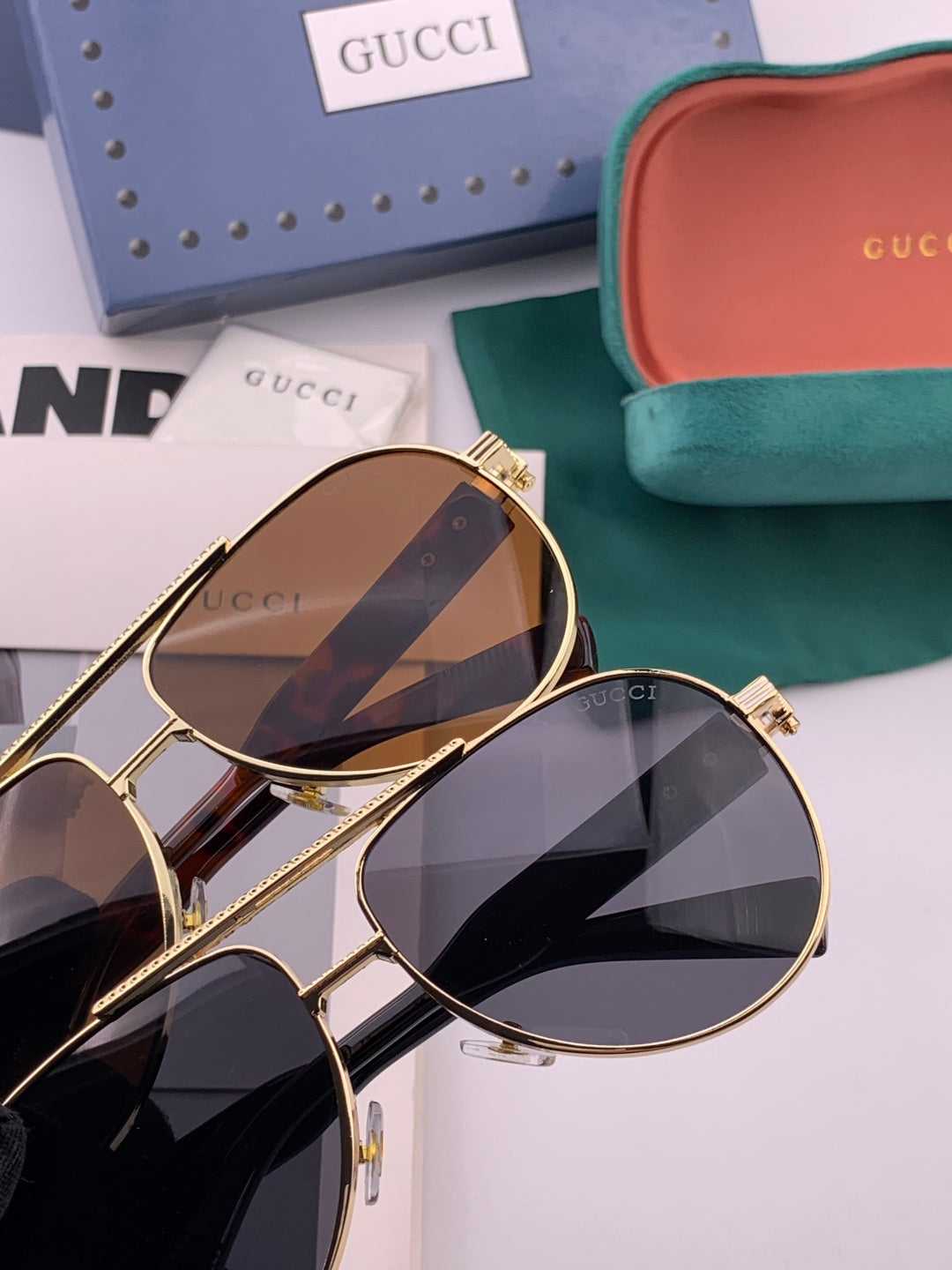 Gucci G08893 Aviator Black Lens Sunglasses for Men & Women - 132301 - detail image 5