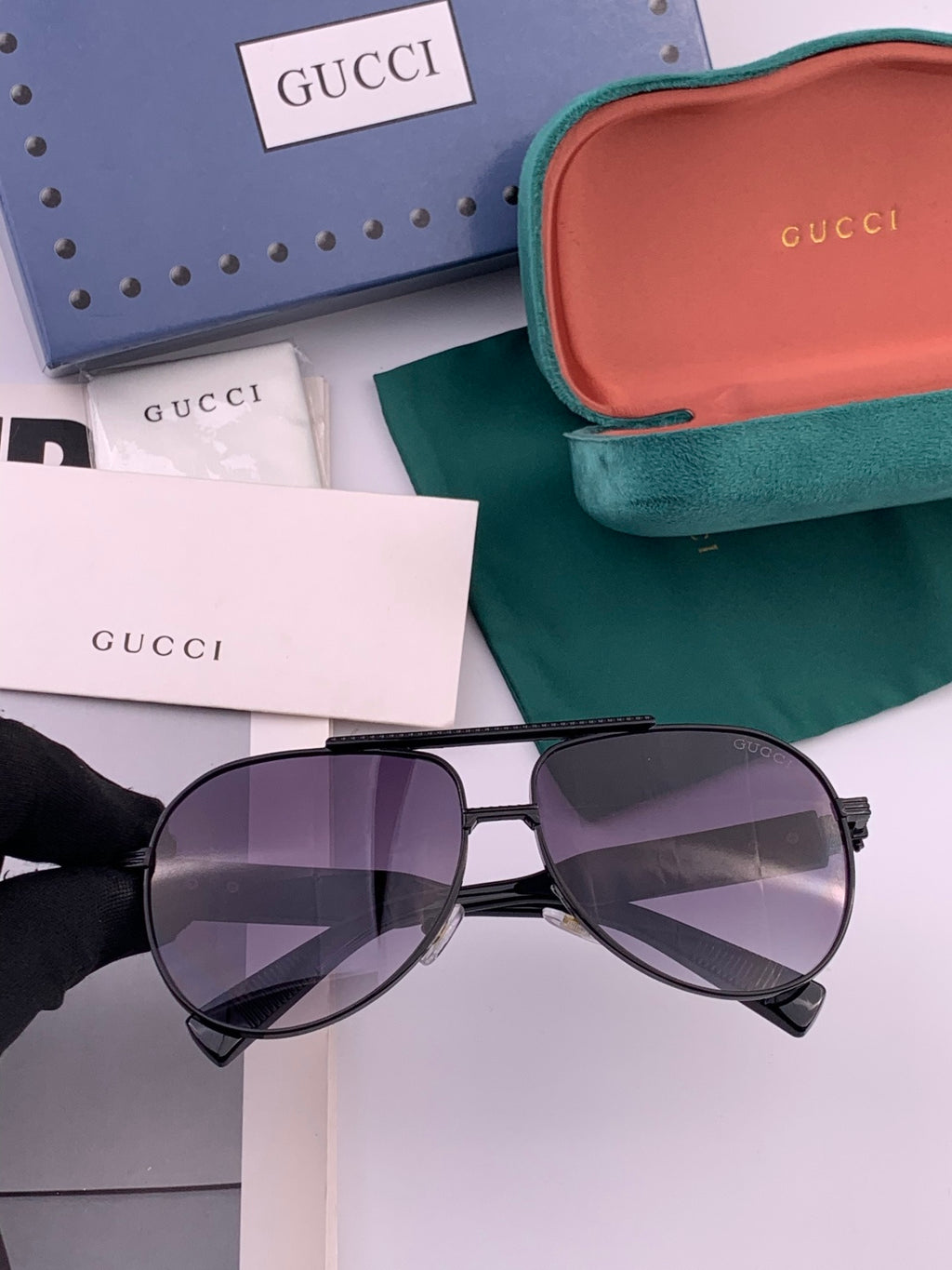 Gucci G08893 Aviator Black Lens Sunglasses for Men & Women - 132302 - detail image 3