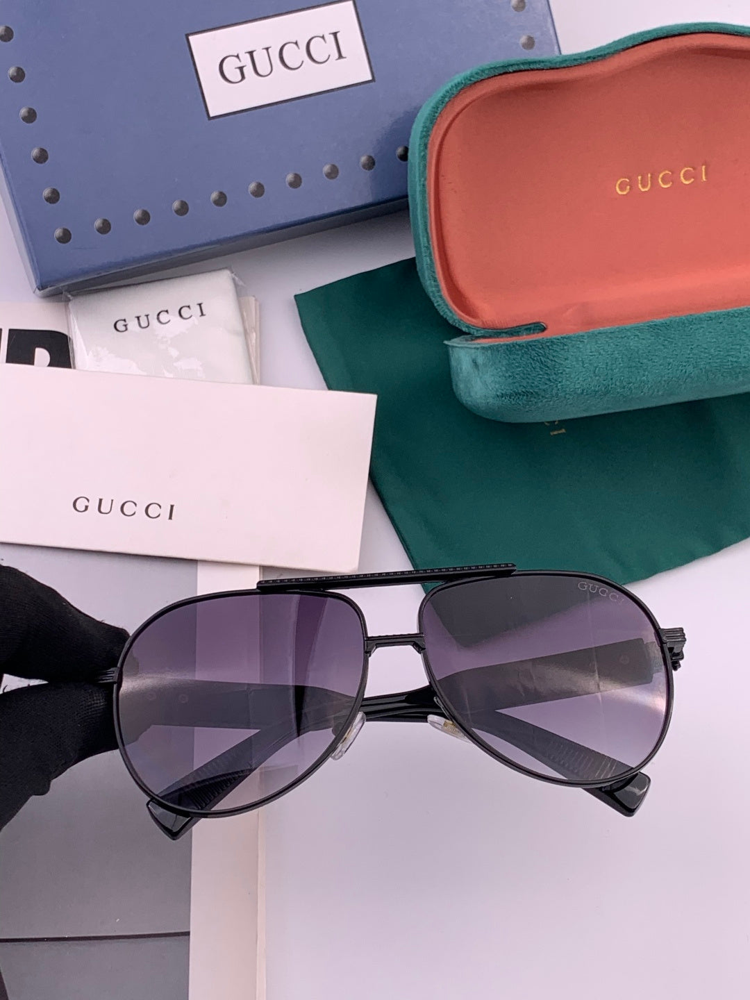 Gucci G08893 Aviator Black Lens Sunglasses for Men & Women - 132302 - detail image 3