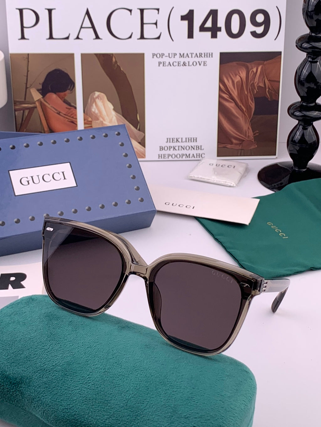 Gucci G9940 Polarized Square Black Lens Sunglasses for Men & Women - 132299 - detail image 2