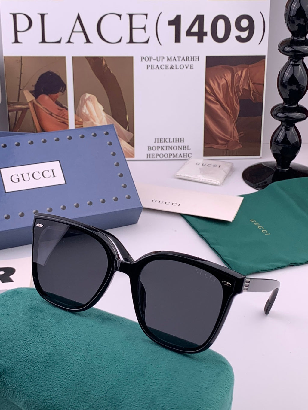 Gucci G9940 Polarized Square Black Lens Sunglasses for Men & Women - 132299