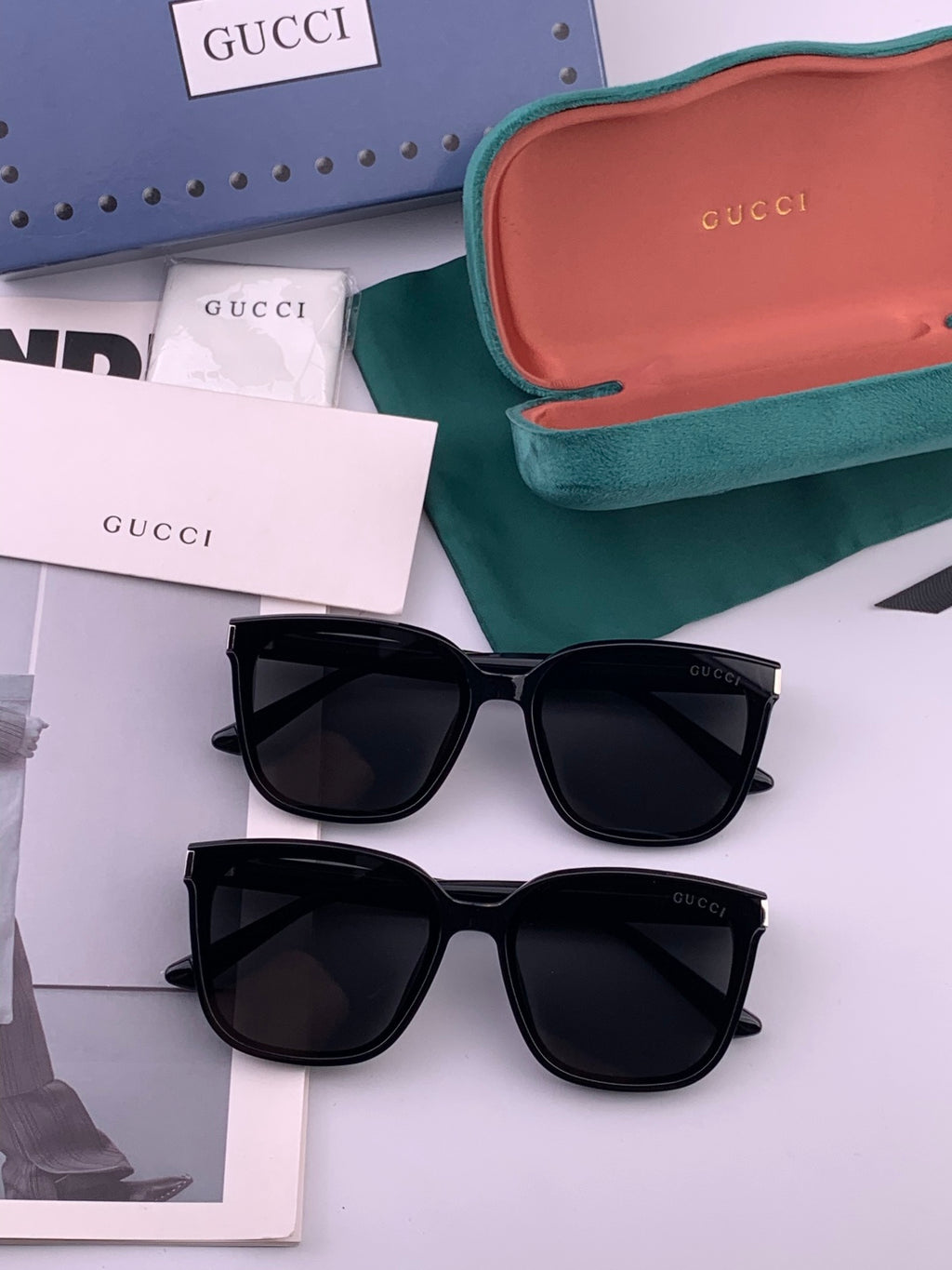 Gucci G9510 Polarized Square Gold Lens Sunglasses for Men & Women - detail image 7