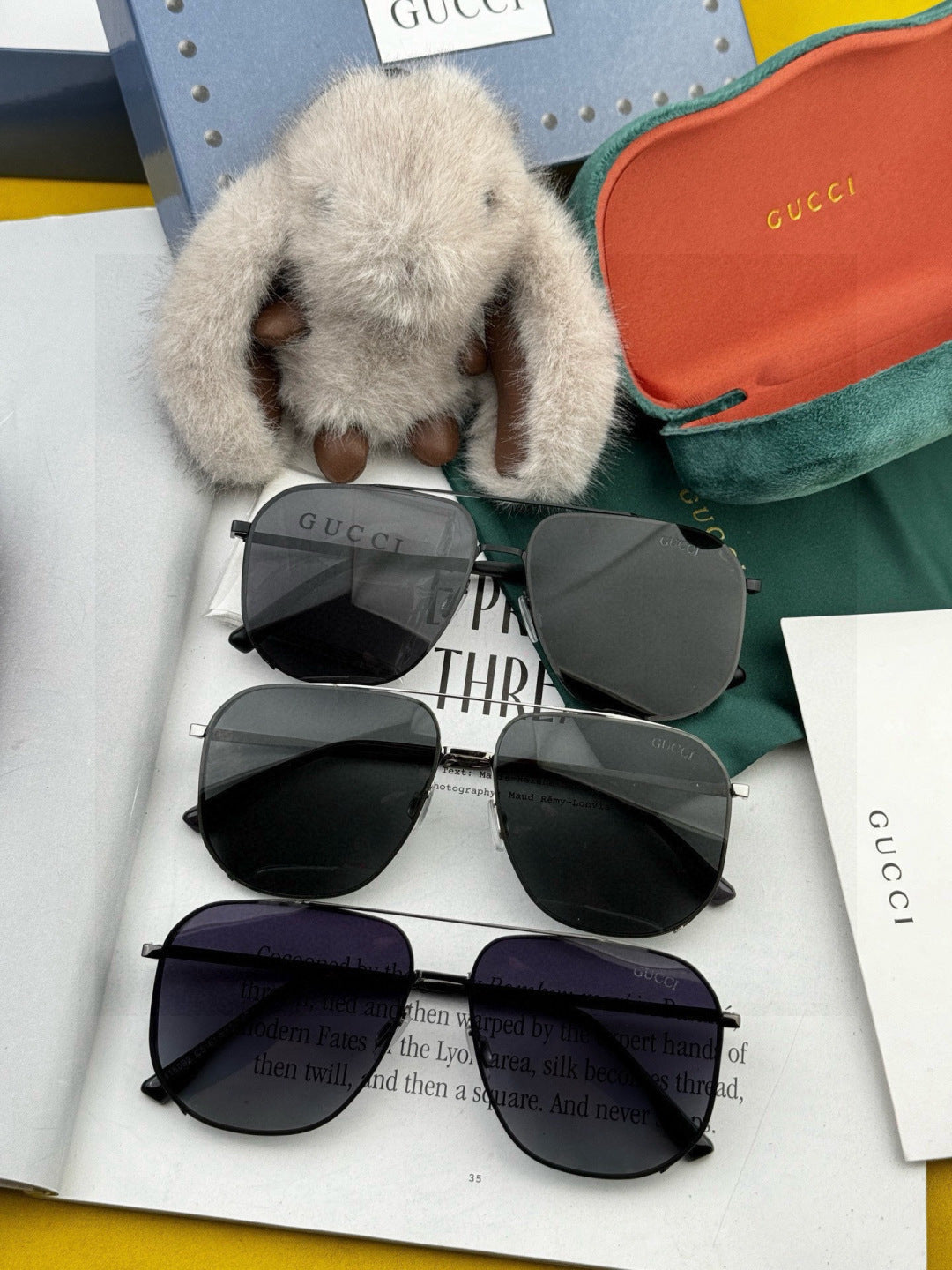 Gucci G21809 Polarized Aviator Black Lens Sunglasses for Men - detail image 9