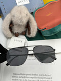 Gucci G21809 Polarized Aviator Black Lens Sunglasses for Men