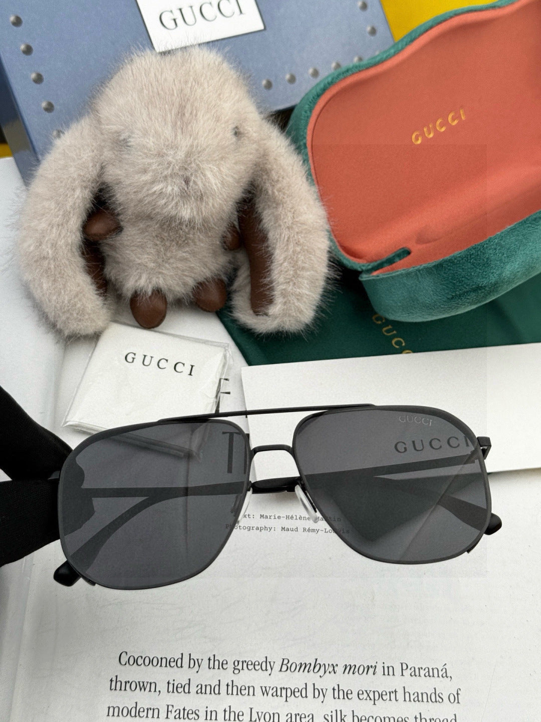 Gucci G21809 Polarized Aviator Black Lens Sunglasses for Men