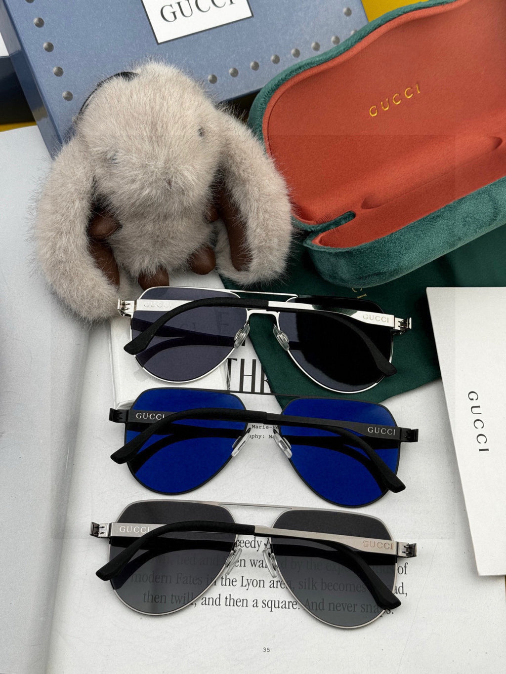 Gucci G41805 Fashion Black Lens Sunglasses for Men & Women - detail image 7