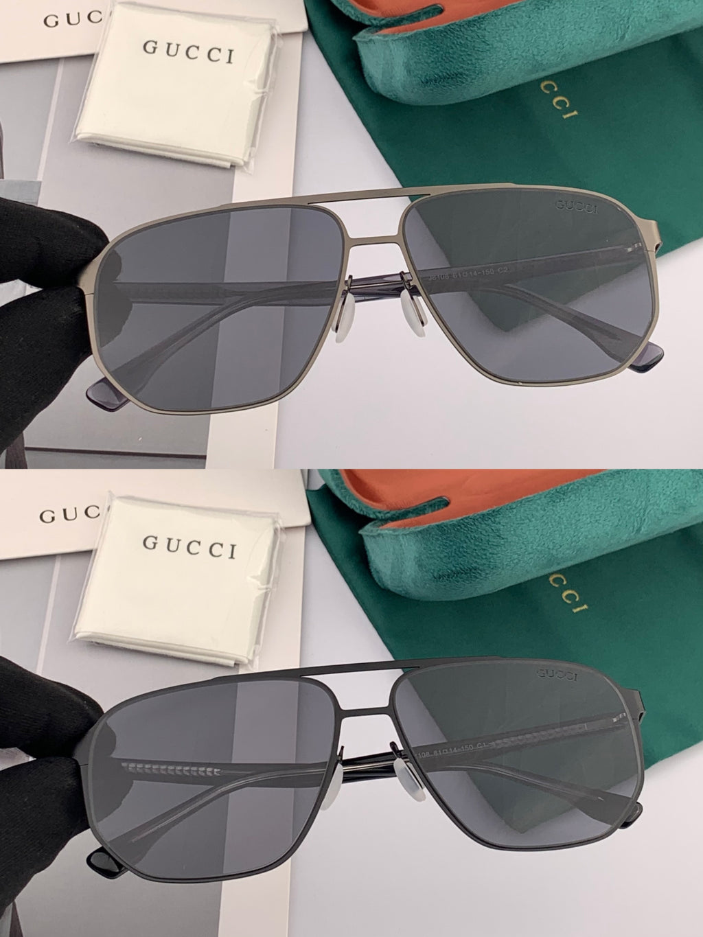 Gucci G8810 Polarized Aviator Gold Lens Sunglasses for Men - detail image 5