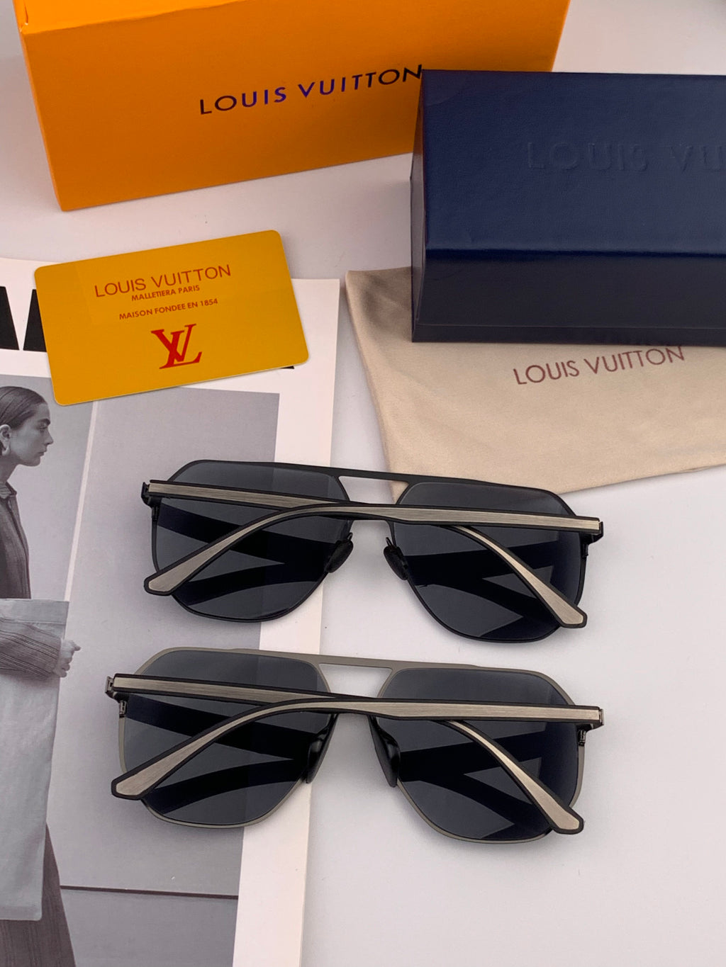Louis Vuitton L6229 Polarized Aviator Gold Lens Sunglasses for Men - 132201 - detail image 4