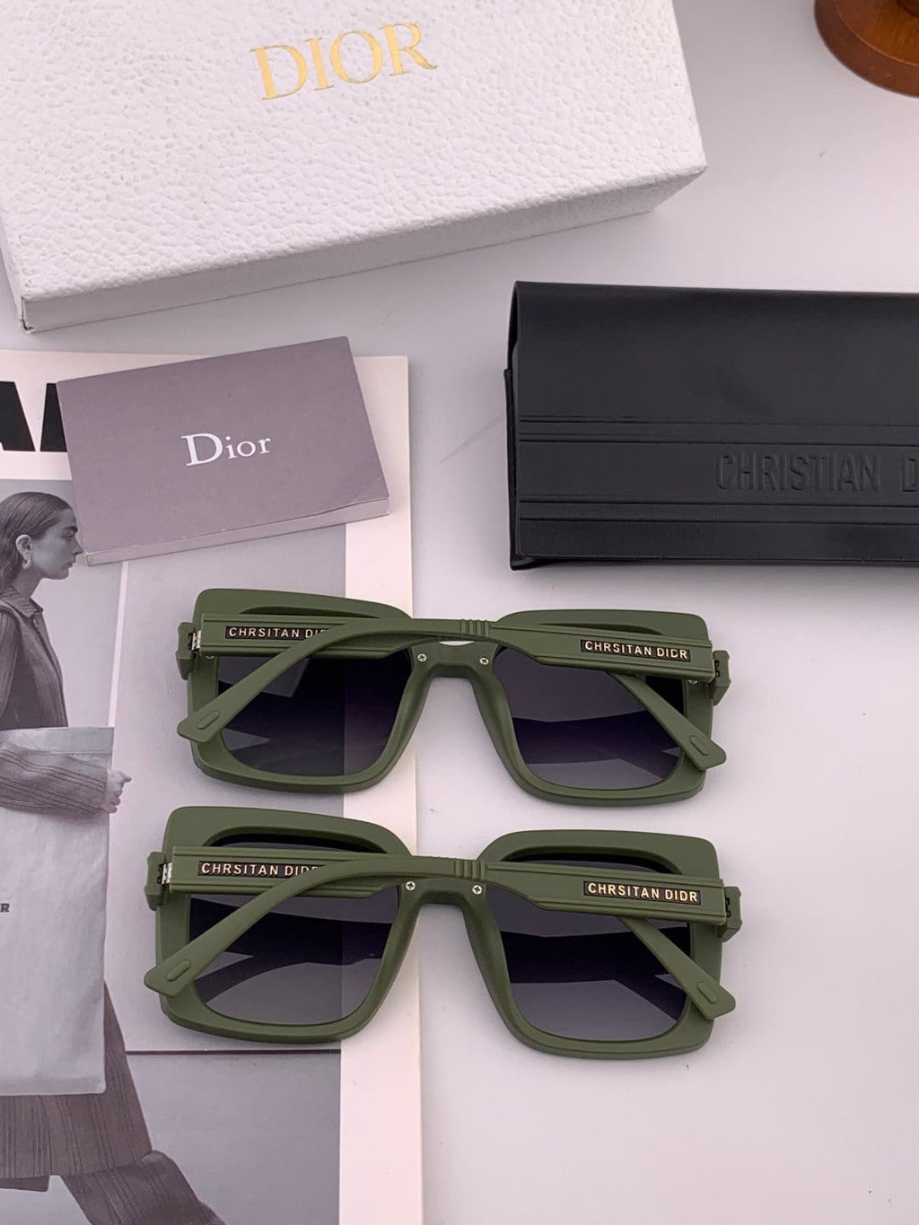Dior CD1615 Polarized Square Red Lens Sunglasses for Women - detail image 5