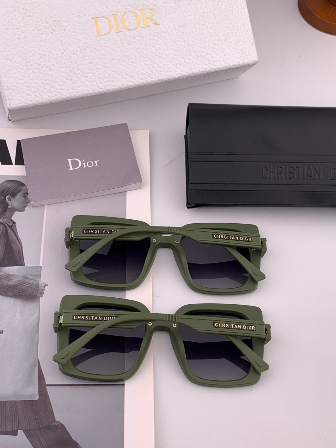Dior CD1615 Polarized Square Red Lens Sunglasses for Women - detail image 5
