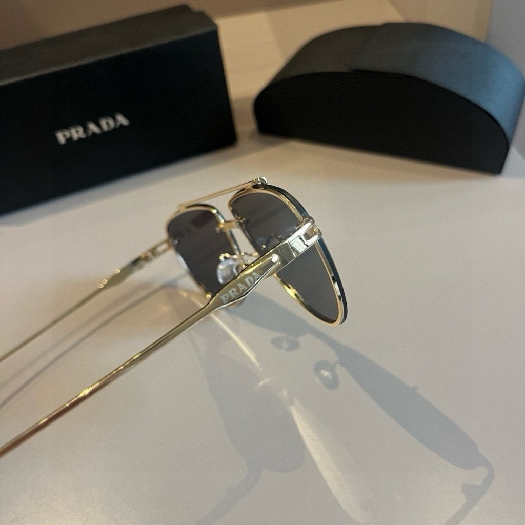 Prada Polarized Fashion Gold Lens Sunglasses for Men - 487162 - detail image 2