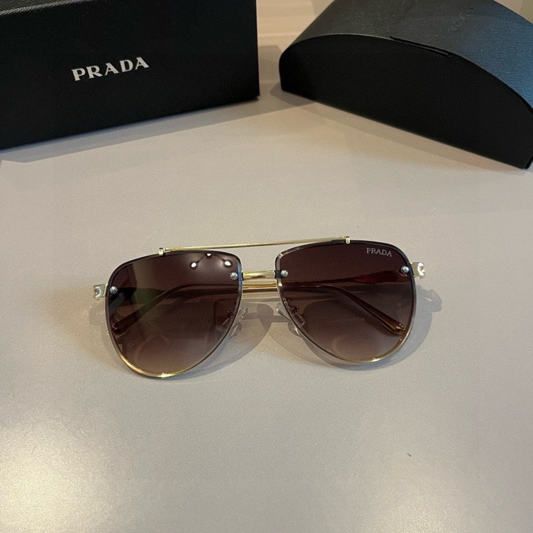 Prada Polarized Fashion Gold Lens Sunglasses for Men - detail image 8
