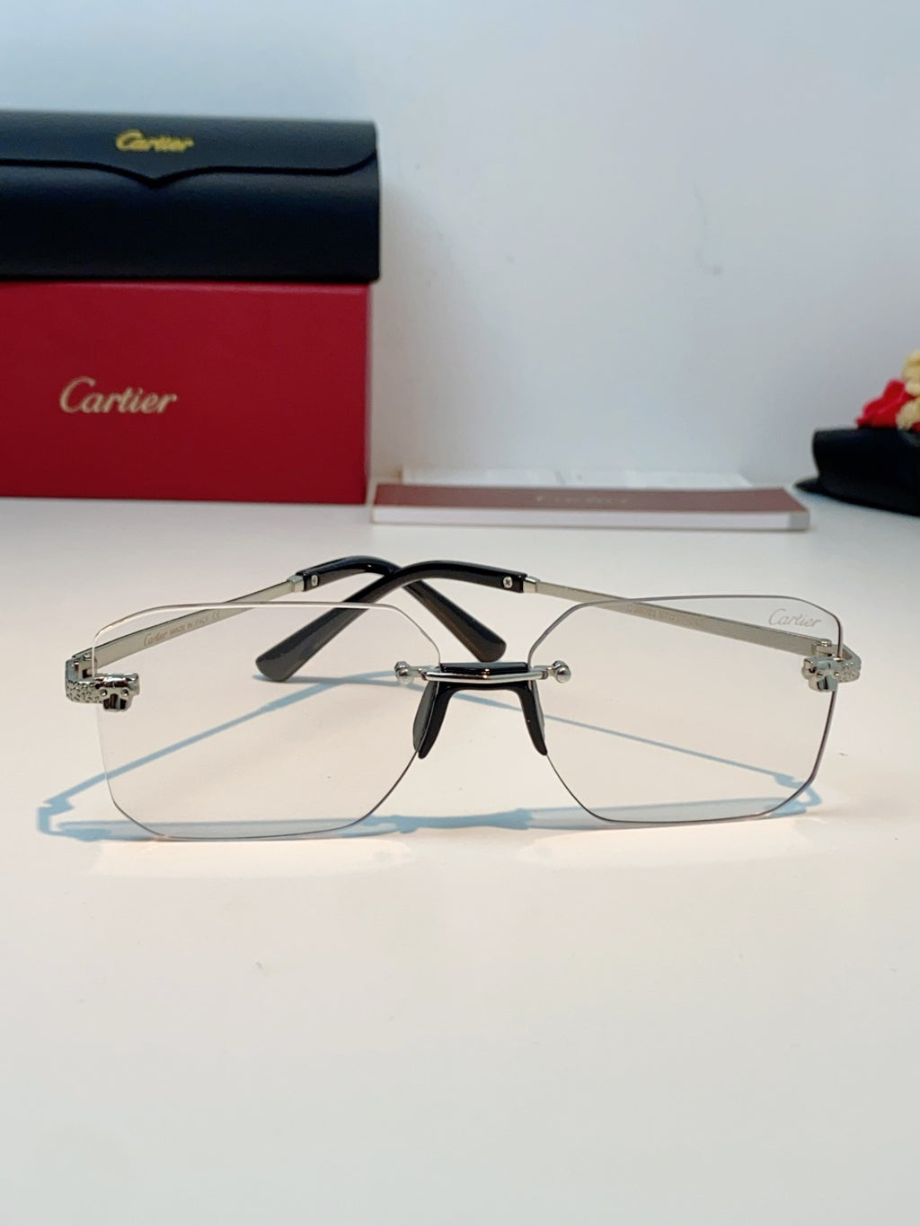 Cartier Lightweight Rimless Silver Lens Sunglasses for Men & Women - 158504 - detail image 2