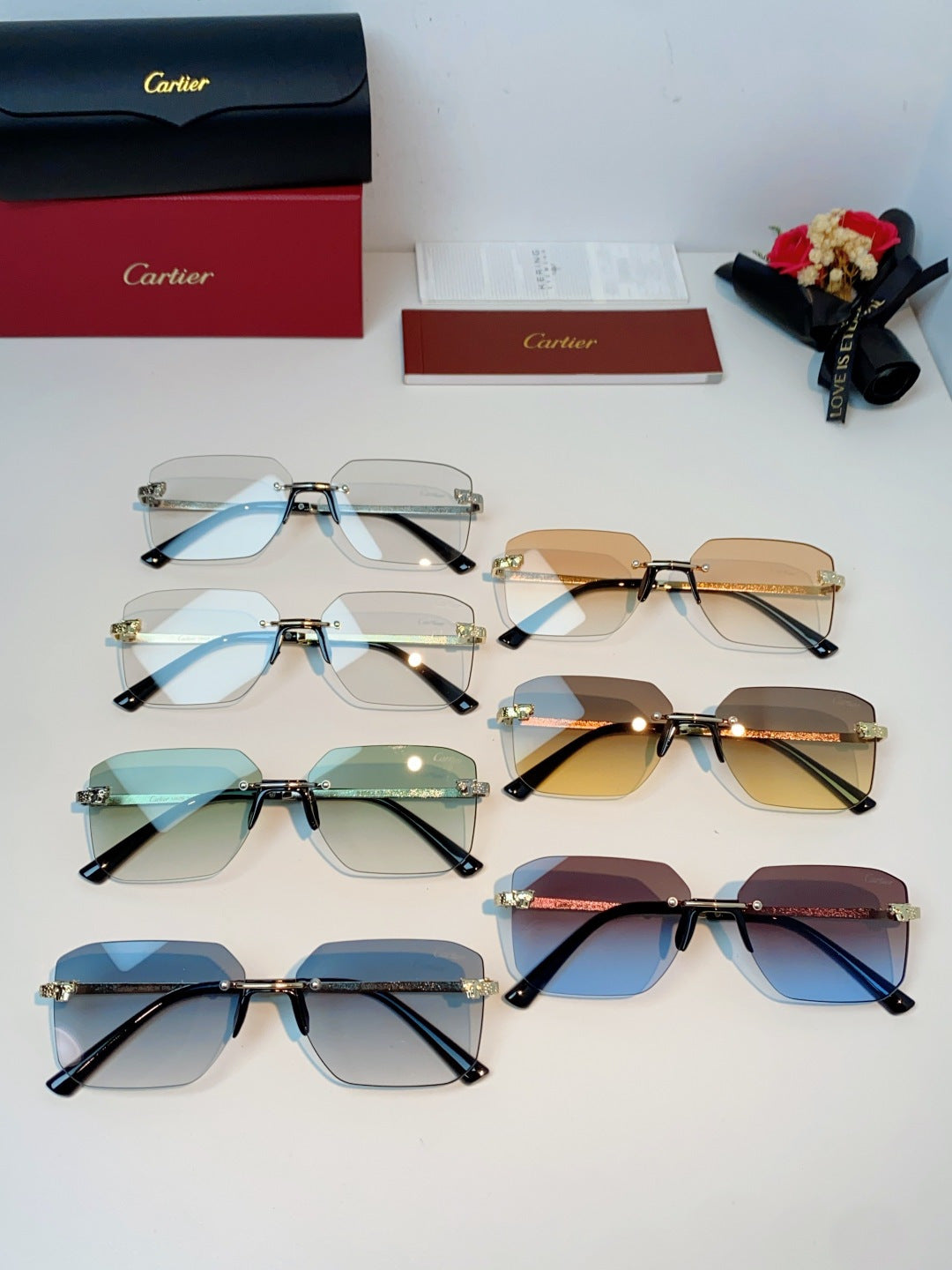 Cartier Lightweight Rimless Silver Lens Sunglasses for Men & Women - 158506 - detail image 12