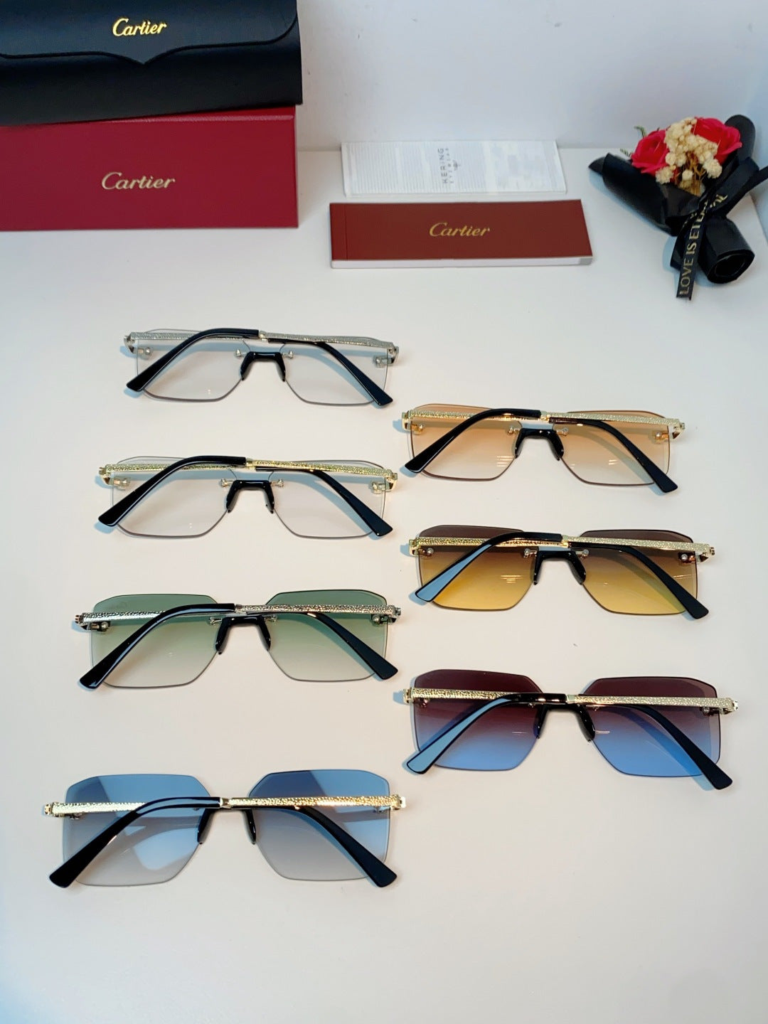 Cartier Lightweight Rimless Silver Lens Sunglasses for Men & Women - 158504 - detail image 11