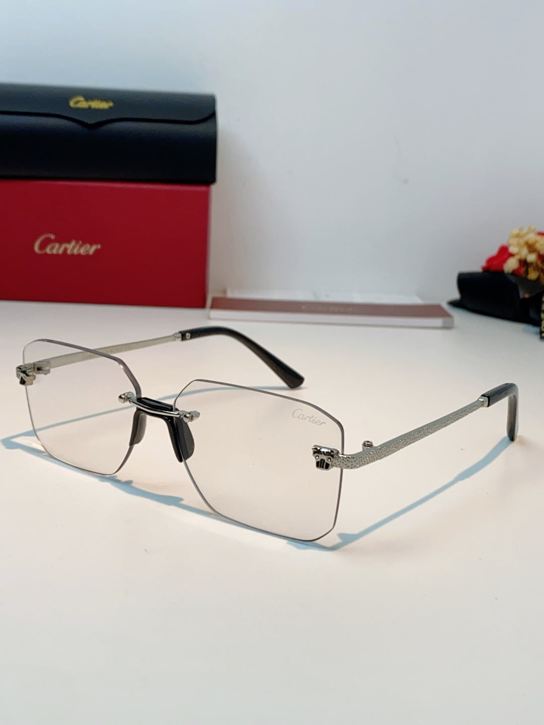 Cartier Lightweight Rimless Silver Lens Sunglasses for Men & Women - 158504