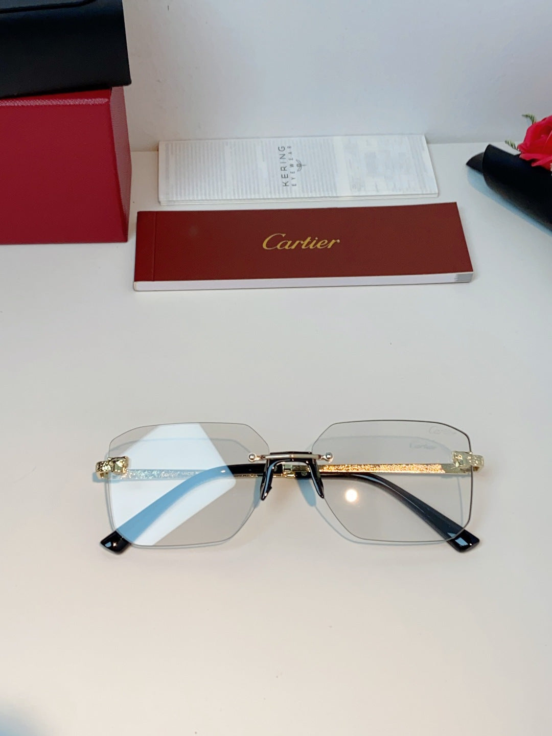 Cartier Lightweight Rimless Silver Lens Sunglasses for Men & Women - 158505 - detail image 9