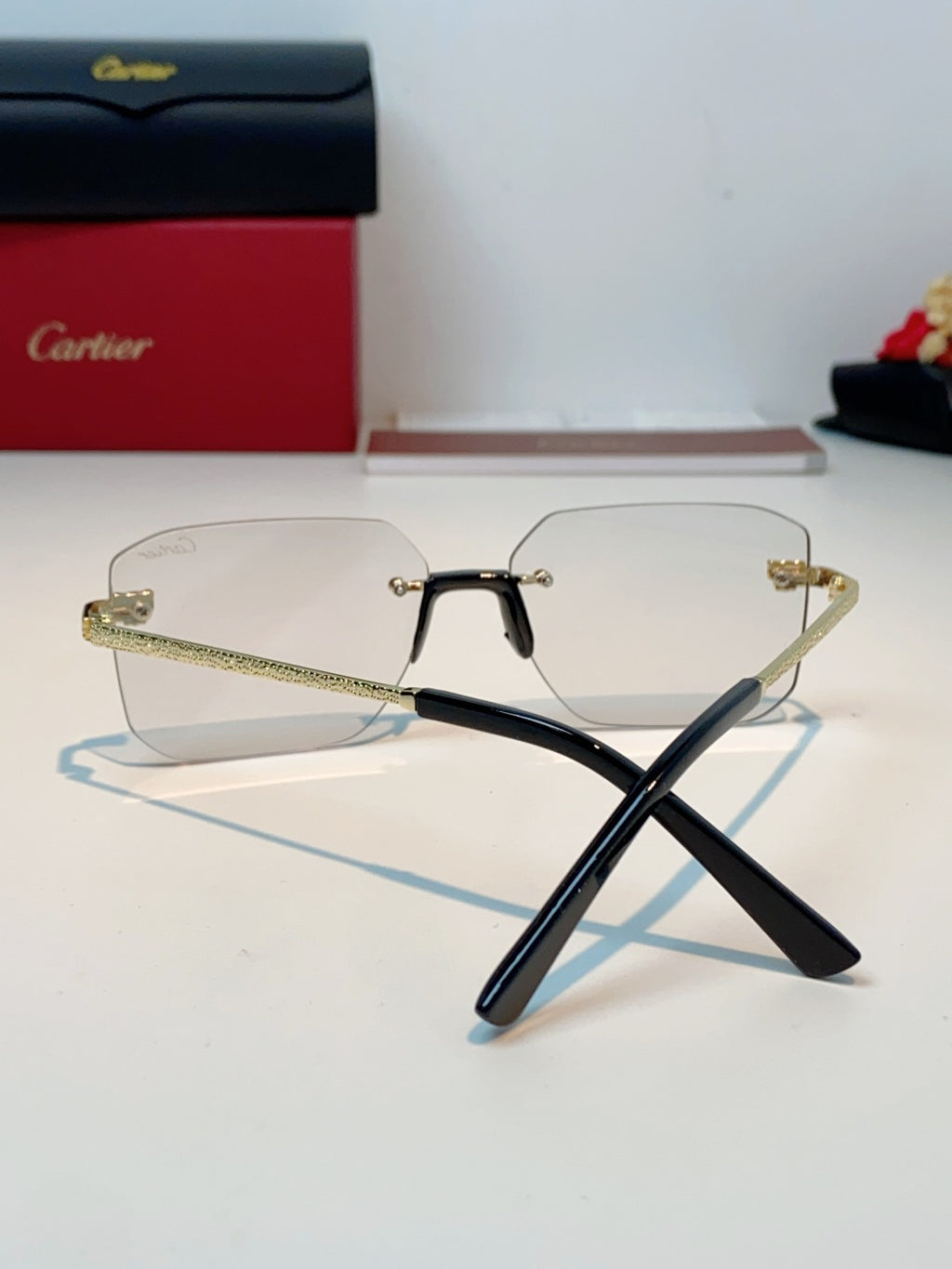 Cartier Lightweight Rimless Silver Lens Sunglasses for Men & Women - 158505 - detail image 3