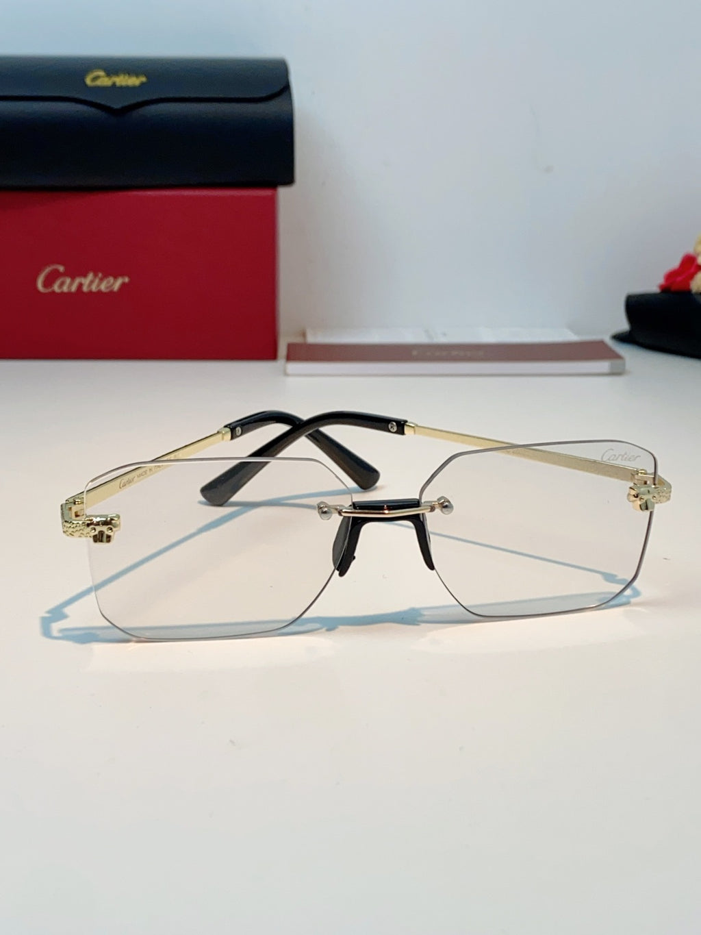 Cartier Lightweight Rimless Silver Lens Sunglasses for Men & Women - 158505 - detail image 2