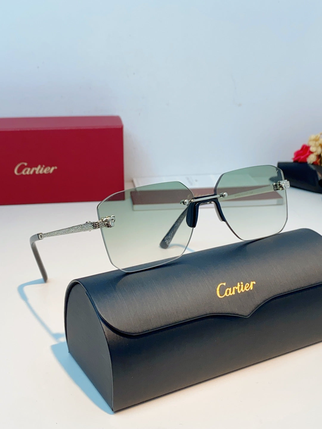 Cartier Lightweight Rimless Silver Lens Sunglasses for Men & Women - 158506 - detail image 10