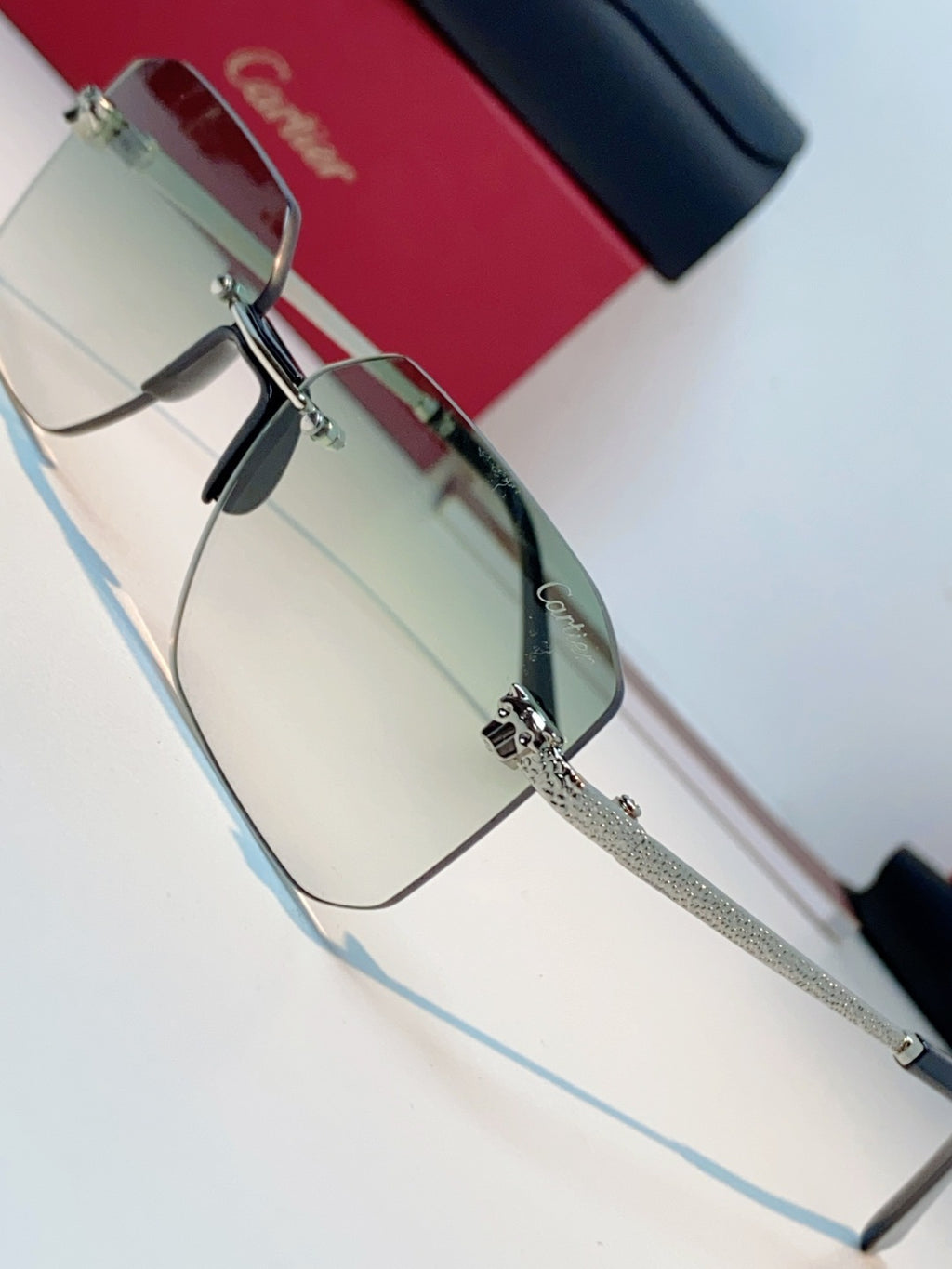 Cartier Lightweight Rimless Silver Lens Sunglasses for Men & Women - 158506 - detail image 7