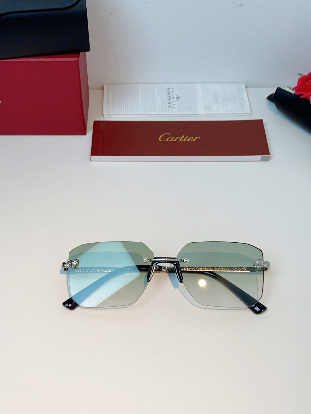 Cartier Lightweight Rimless Silver Lens Sunglasses for Men & Women - 158506 - detail image 9