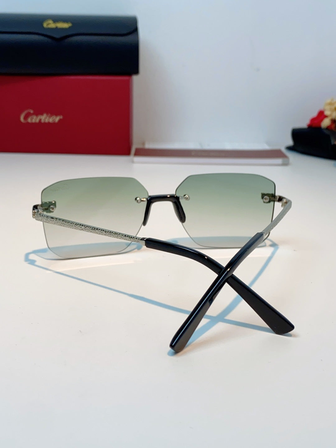 Cartier Lightweight Rimless Silver Lens Sunglasses for Men & Women - 158506 - detail image 3