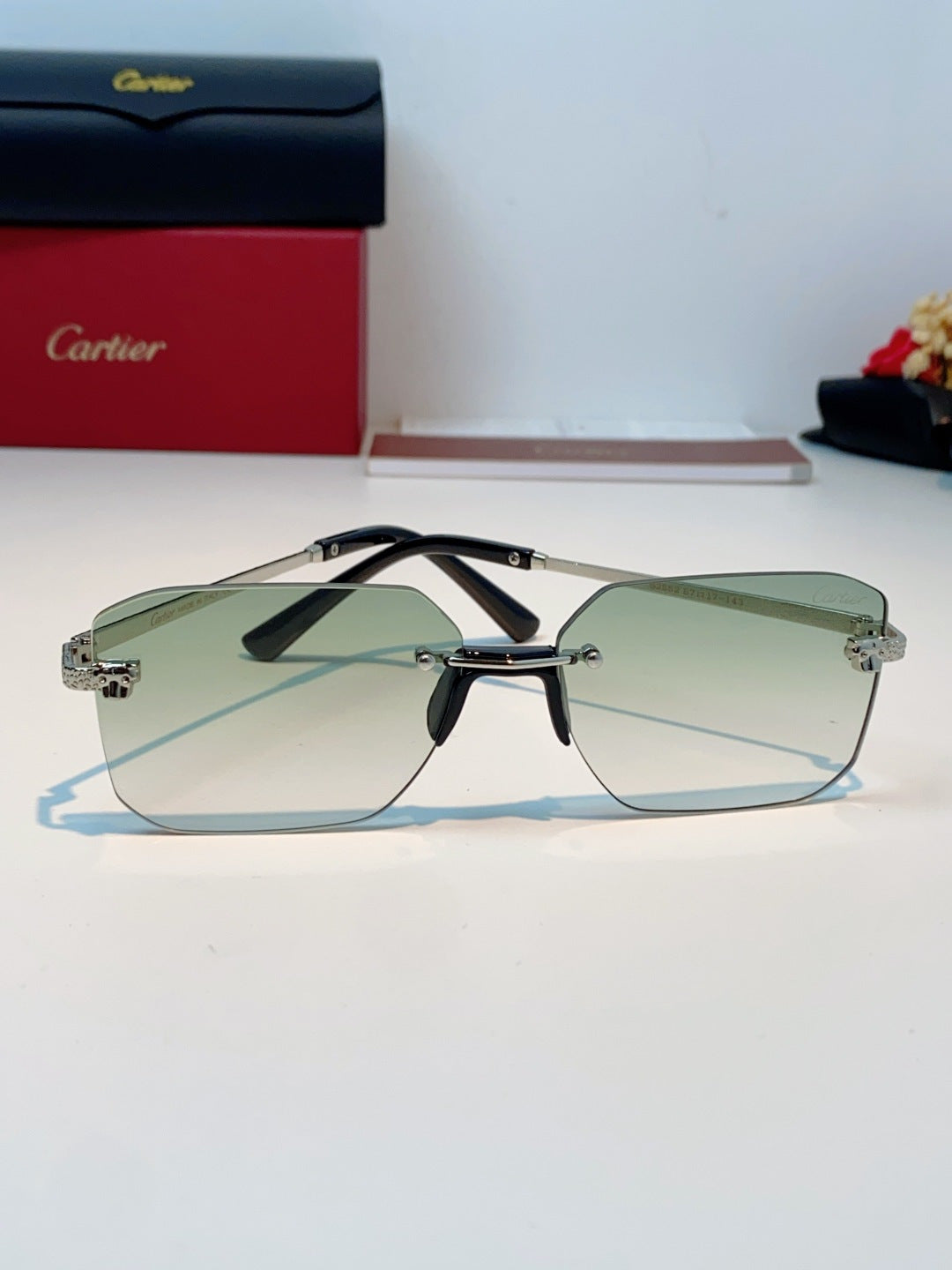 Cartier Lightweight Rimless Silver Lens Sunglasses for Men & Women - 158506 - detail image 2