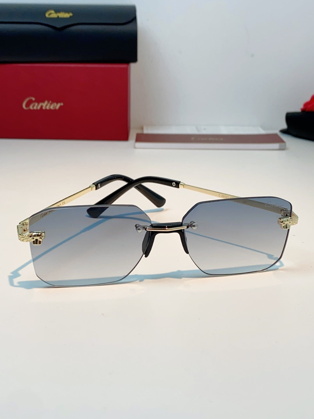 Cartier Lightweight Rimless Silver Lens Sunglasses for Men & Women - 158507 - detail image 2
