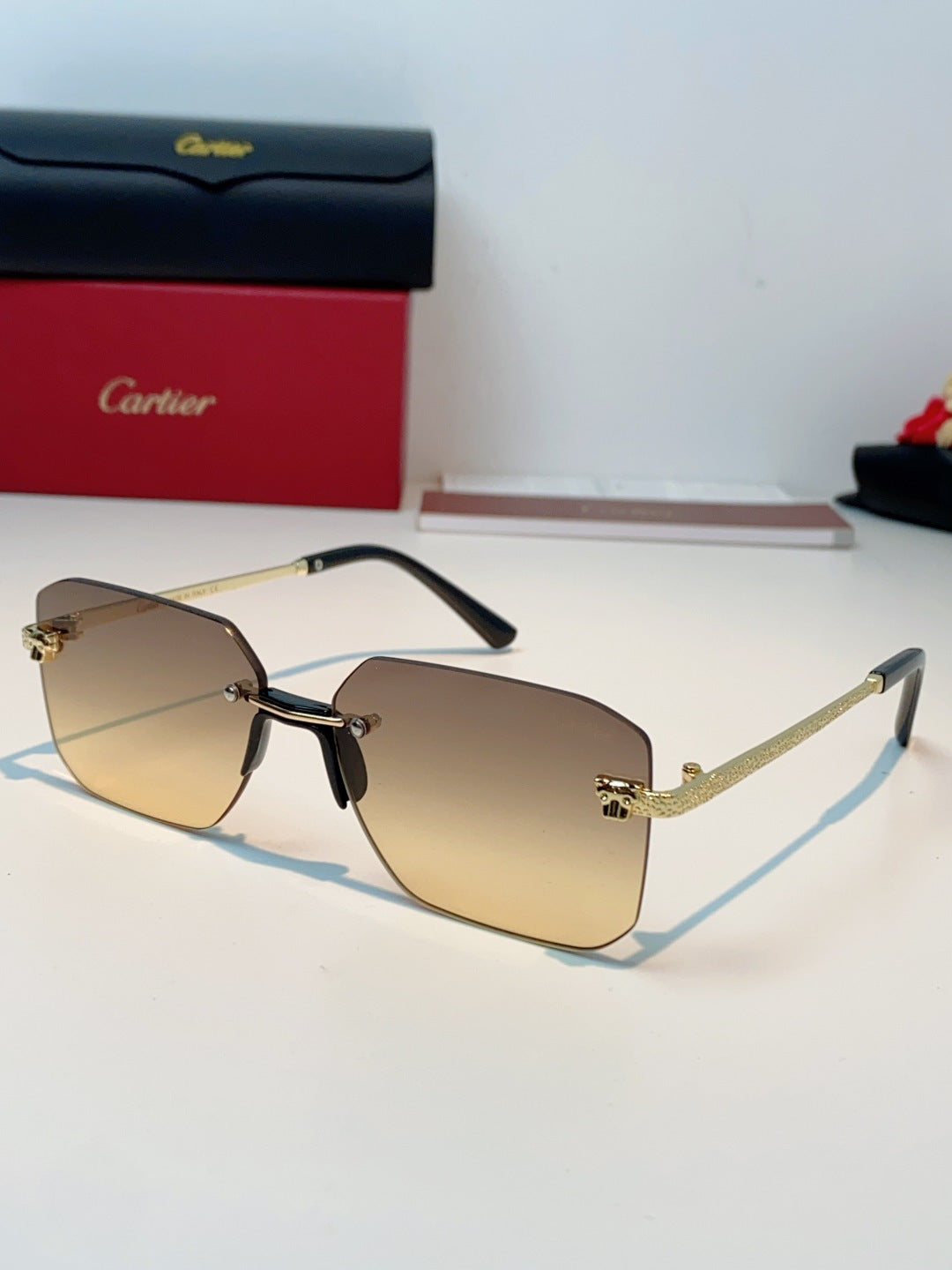Cartier Lightweight Rimless Gold Lens Sunglasses for Men & Women - 158509