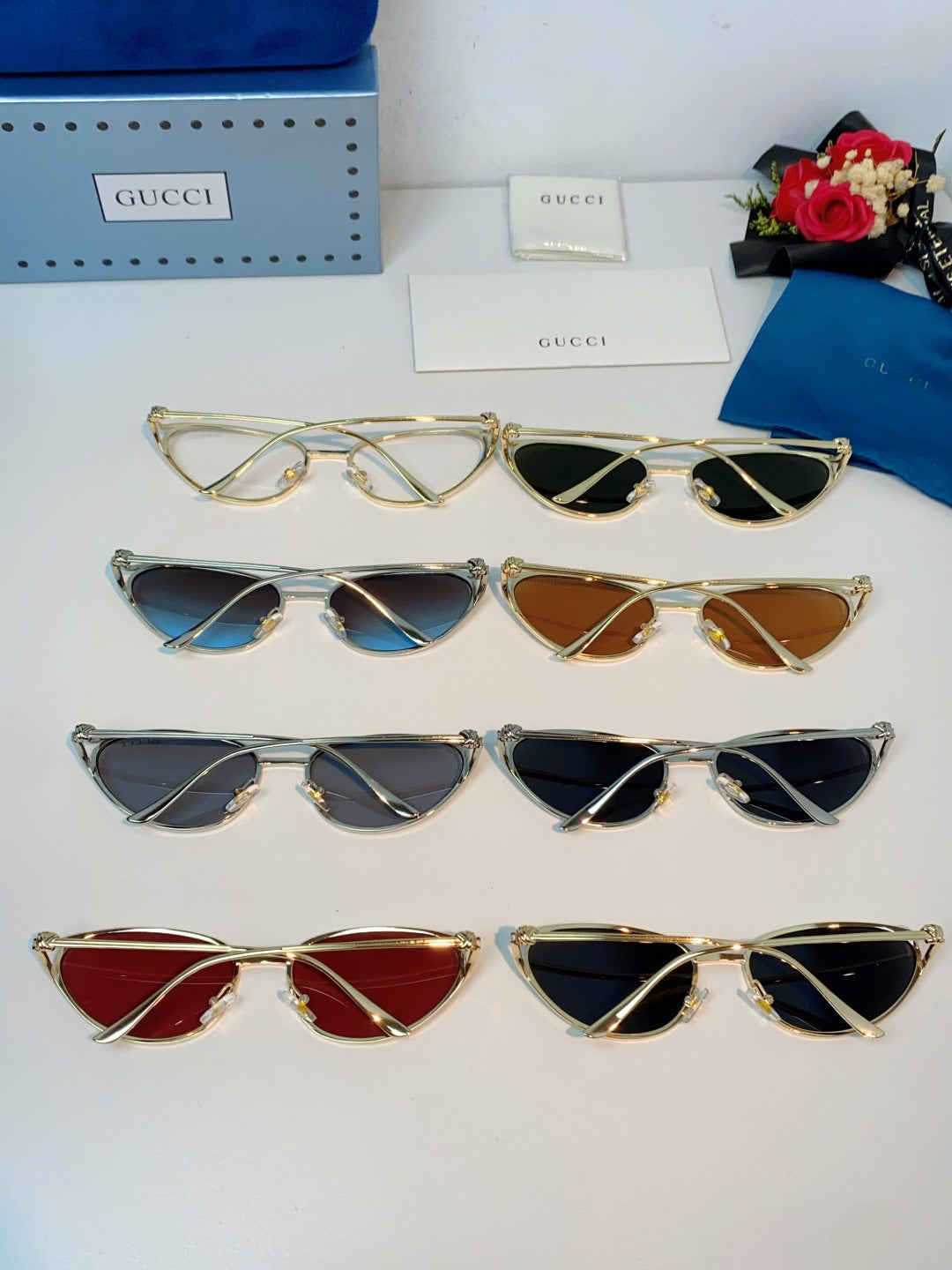 Gucci Cat-Eye Black Lens Sunglasses for Men & Women - 158195 - detail image 11