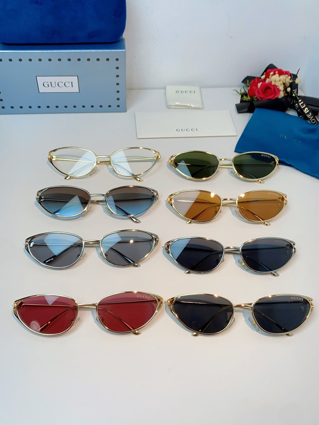 Gucci Cat-Eye Black Lens Sunglasses for Men & Women - 158195 - detail image 12