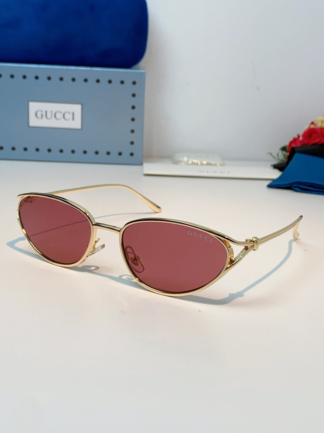 Gucci Cat-Eye Red Lens Sunglasses for Men & Women