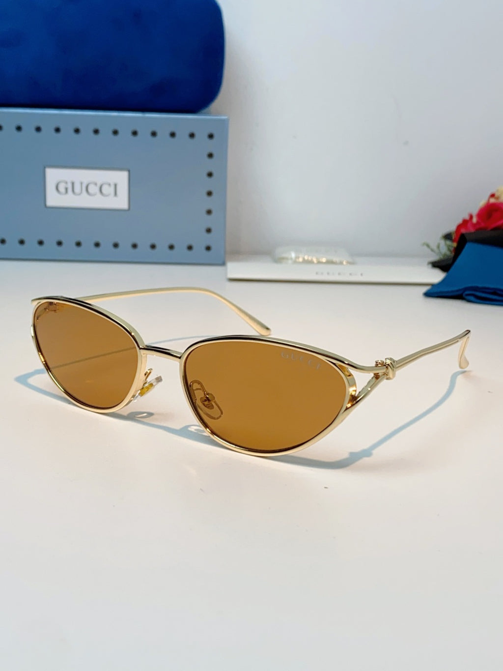 Gucci Cat-Eye Orange Lens Sunglasses for Men & Women