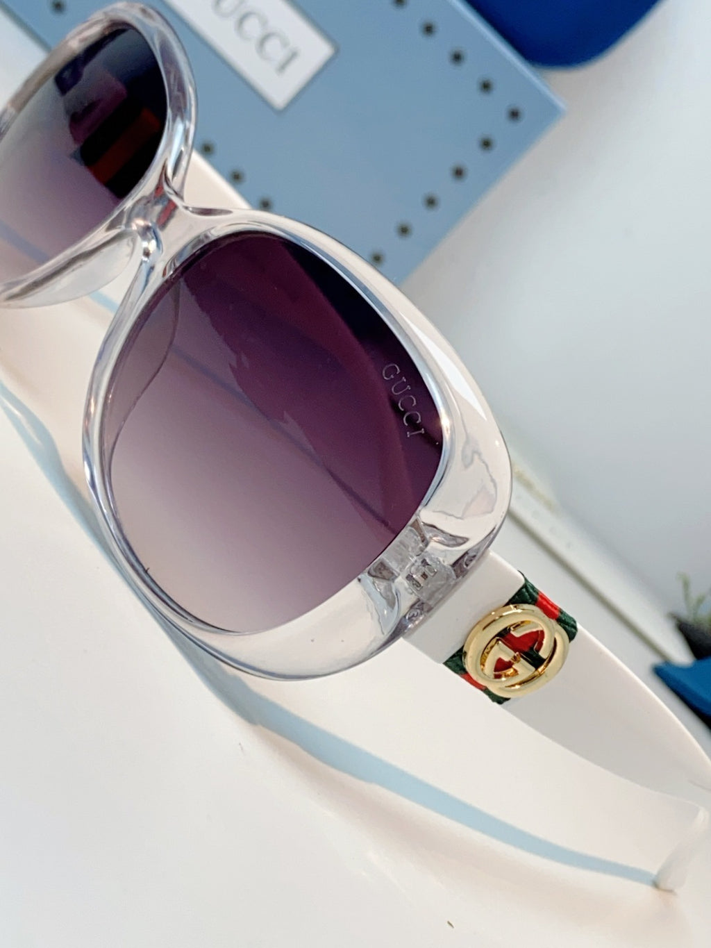 Gucci Oval Purple Lens Sunglasses for Men & Women - detail image 7