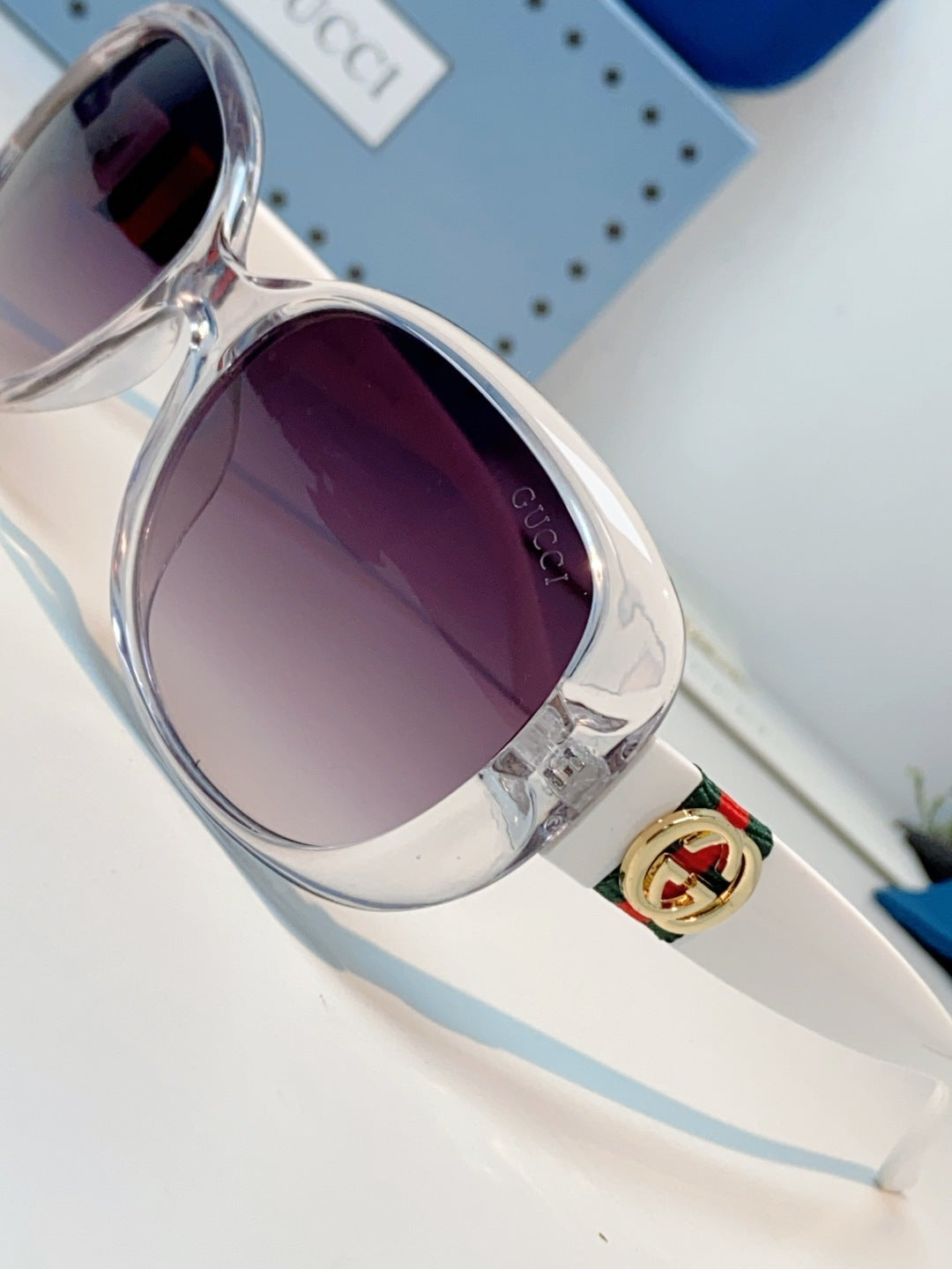 Gucci Oval Purple Lens Sunglasses for Men & Women - detail image 7