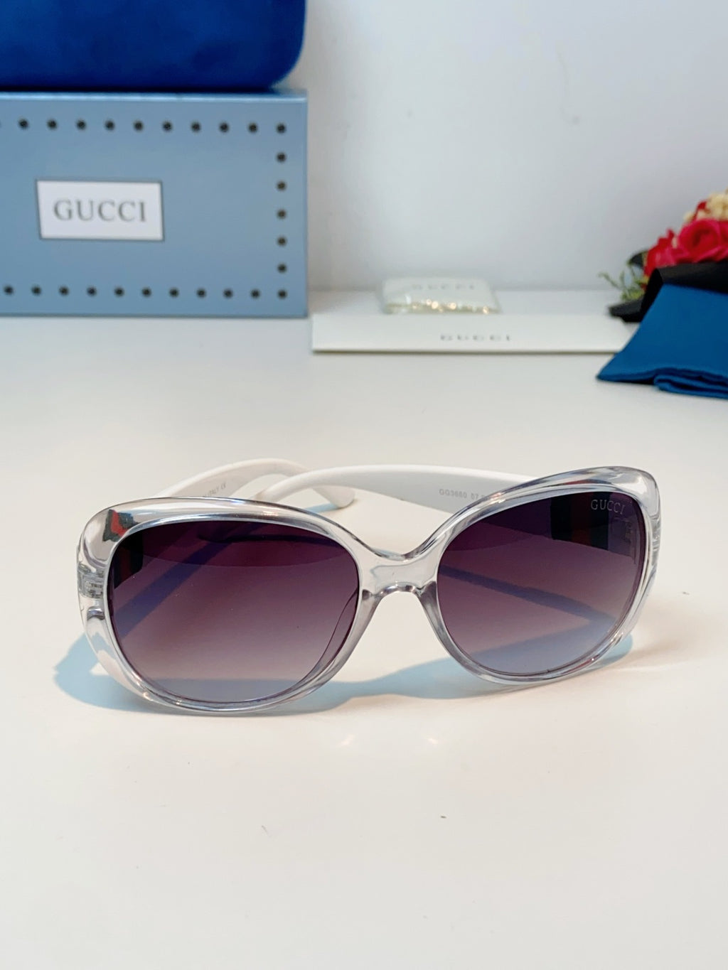 Gucci Oval Purple Lens Sunglasses for Men & Women - detail image 2